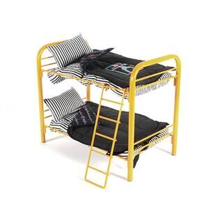 AMERICAN GIRL DOLL Yellow Metal Black White Stripe Bunk Bed Ladder Sleep Sack